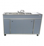 NSF Certified Three Basins Utensil Washing Self Contained Sink With Two Drainboards  Model: NS-003DB